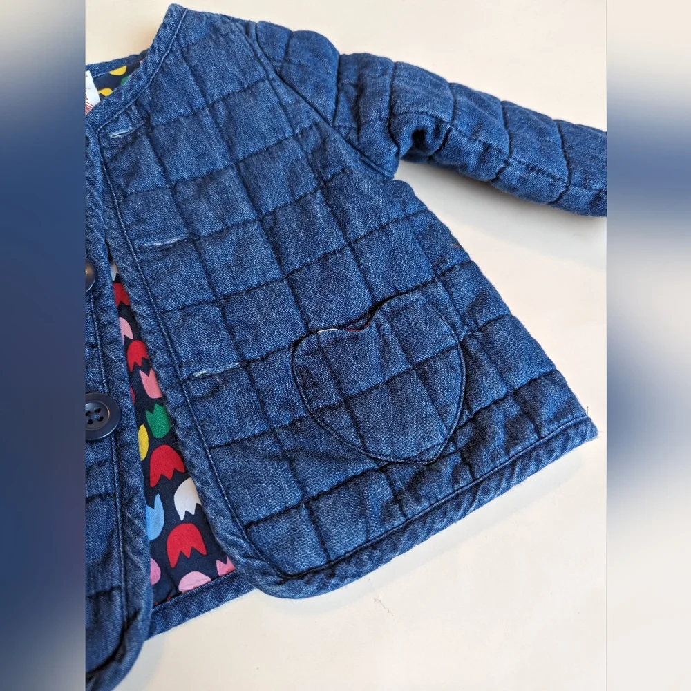 Hanna Andersson Denim Quilted Lined Heart Midweight Jacket for Baby - Picture 5 of 10